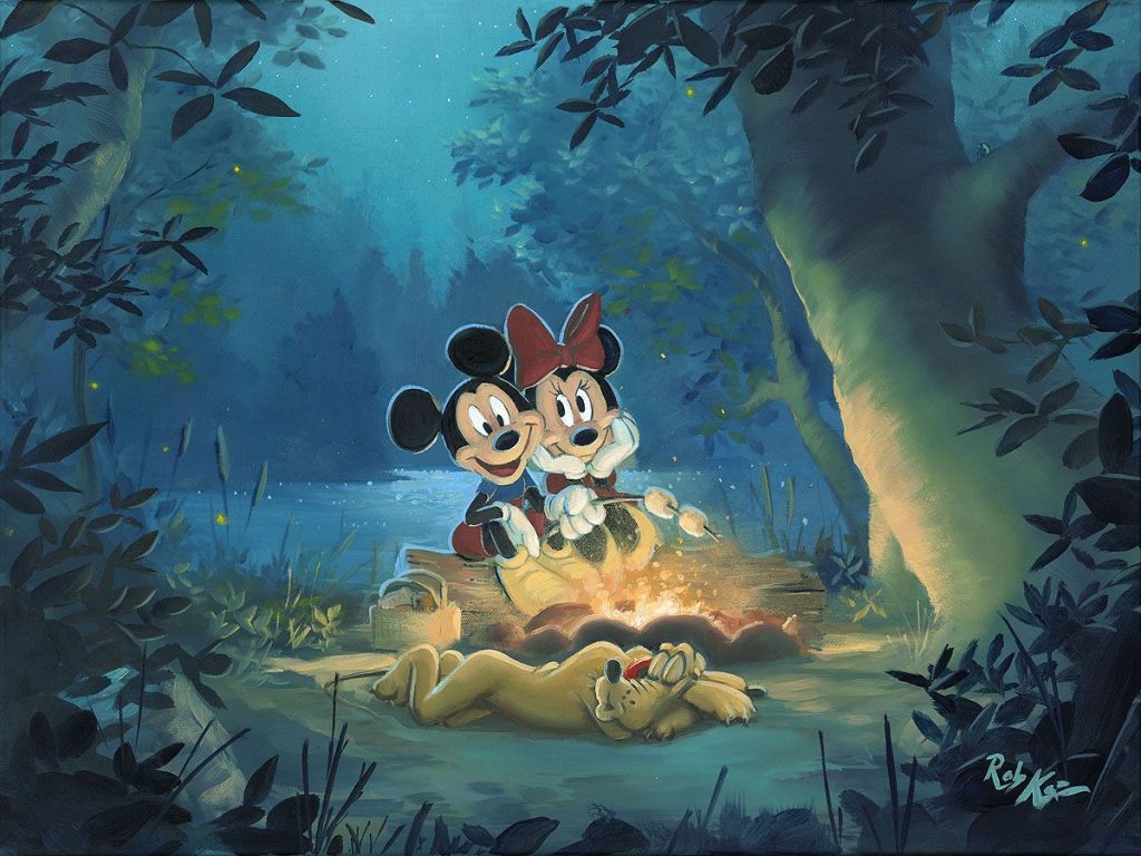 Mickey Minnie Marshmallow roasting
