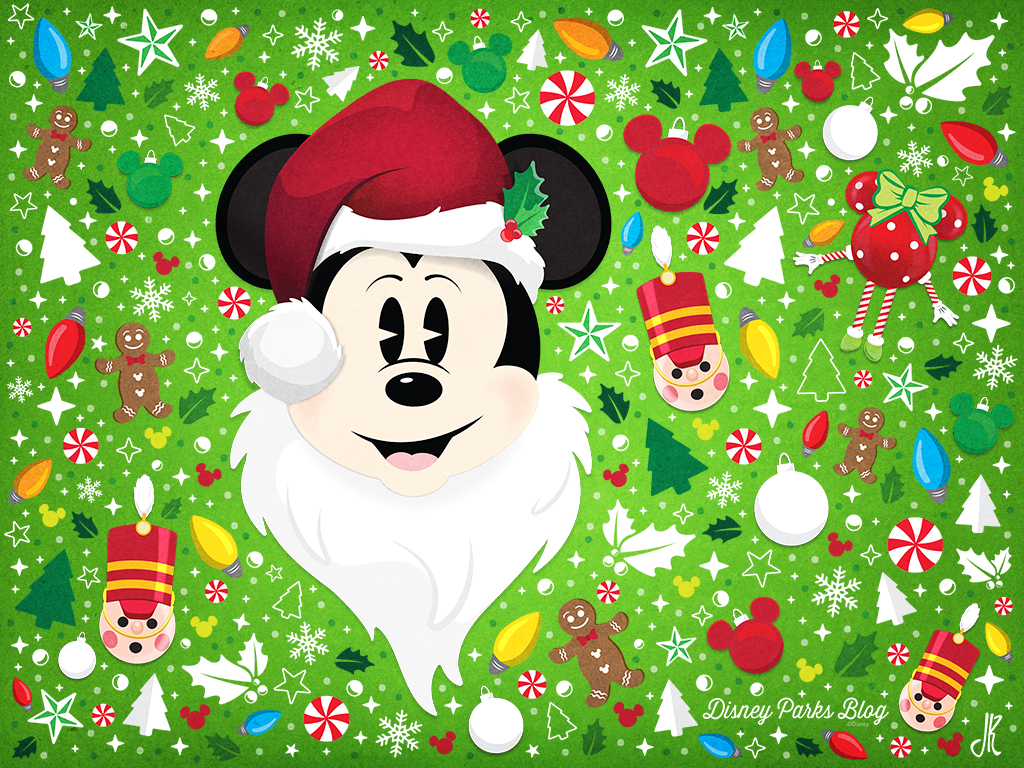 Santa Mickey Wallpaper