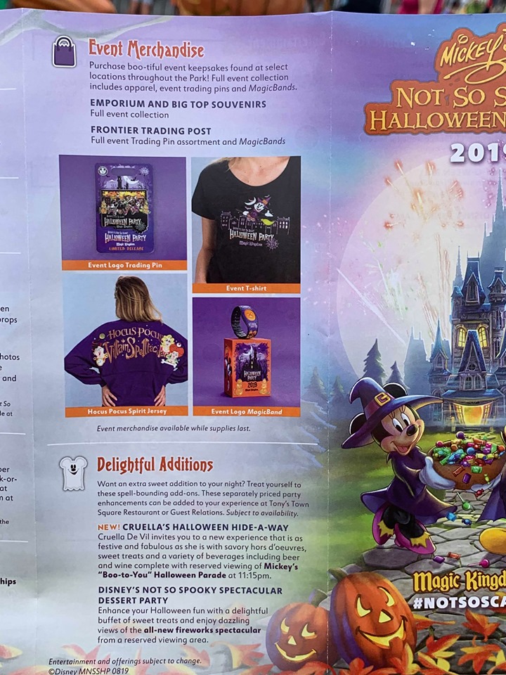 Mickey's Not So Scary Halloween Party Guide Map 