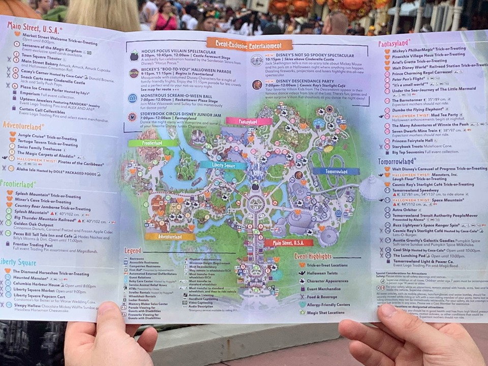 Mickey's Not So Scary Halloween Party Guide Map