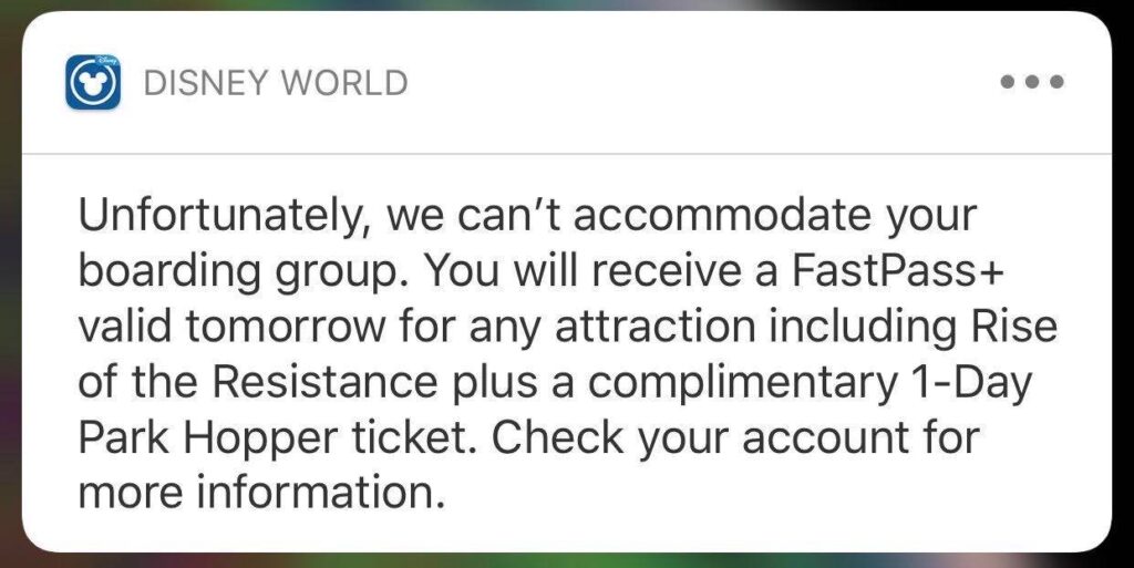Free Tickets to Missed Boarding Groups