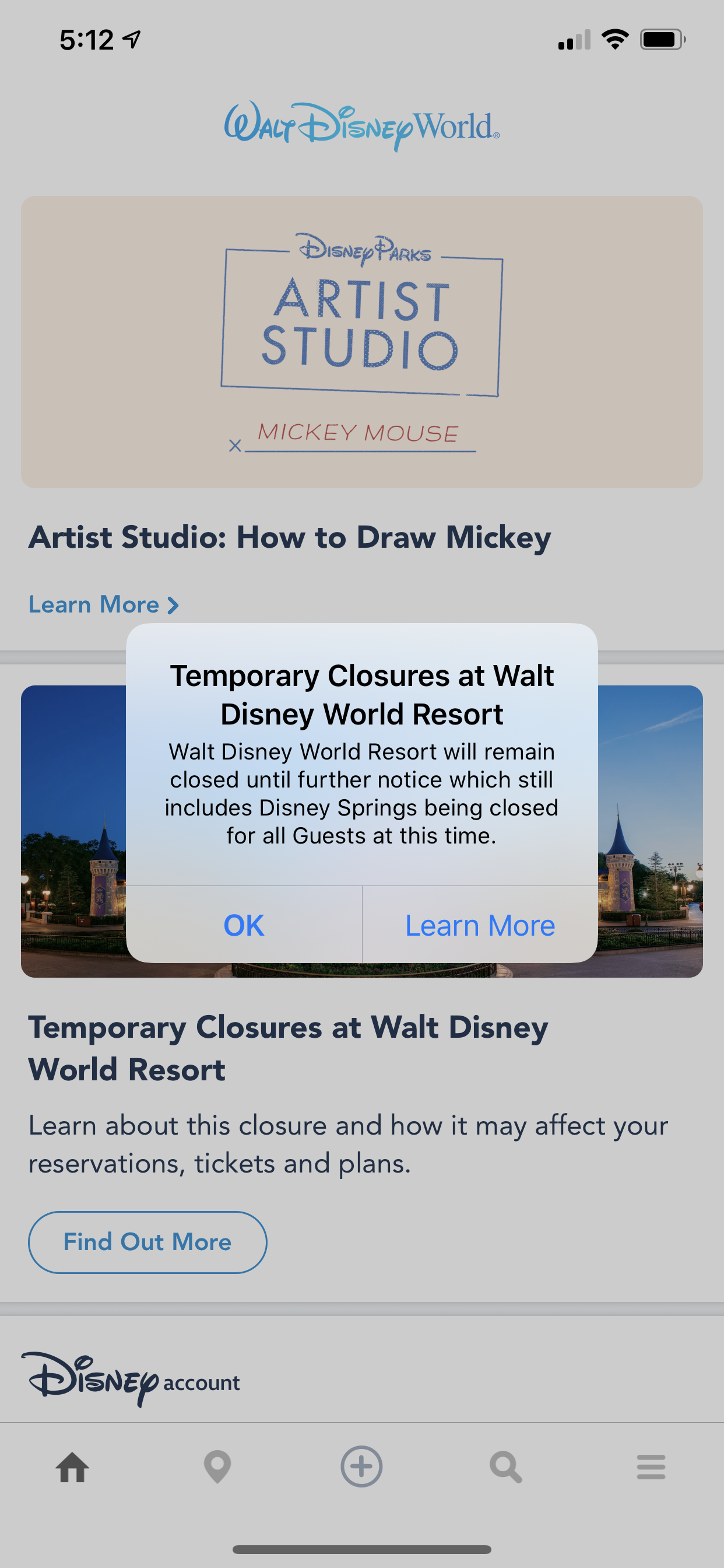MDE Disney Springs Closed