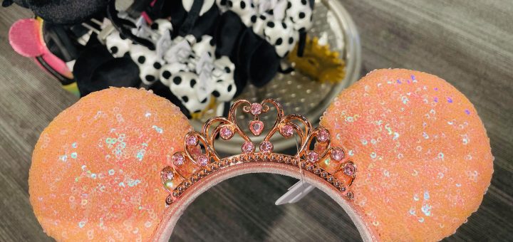 Peach Minnie Mouse Ears with Crown