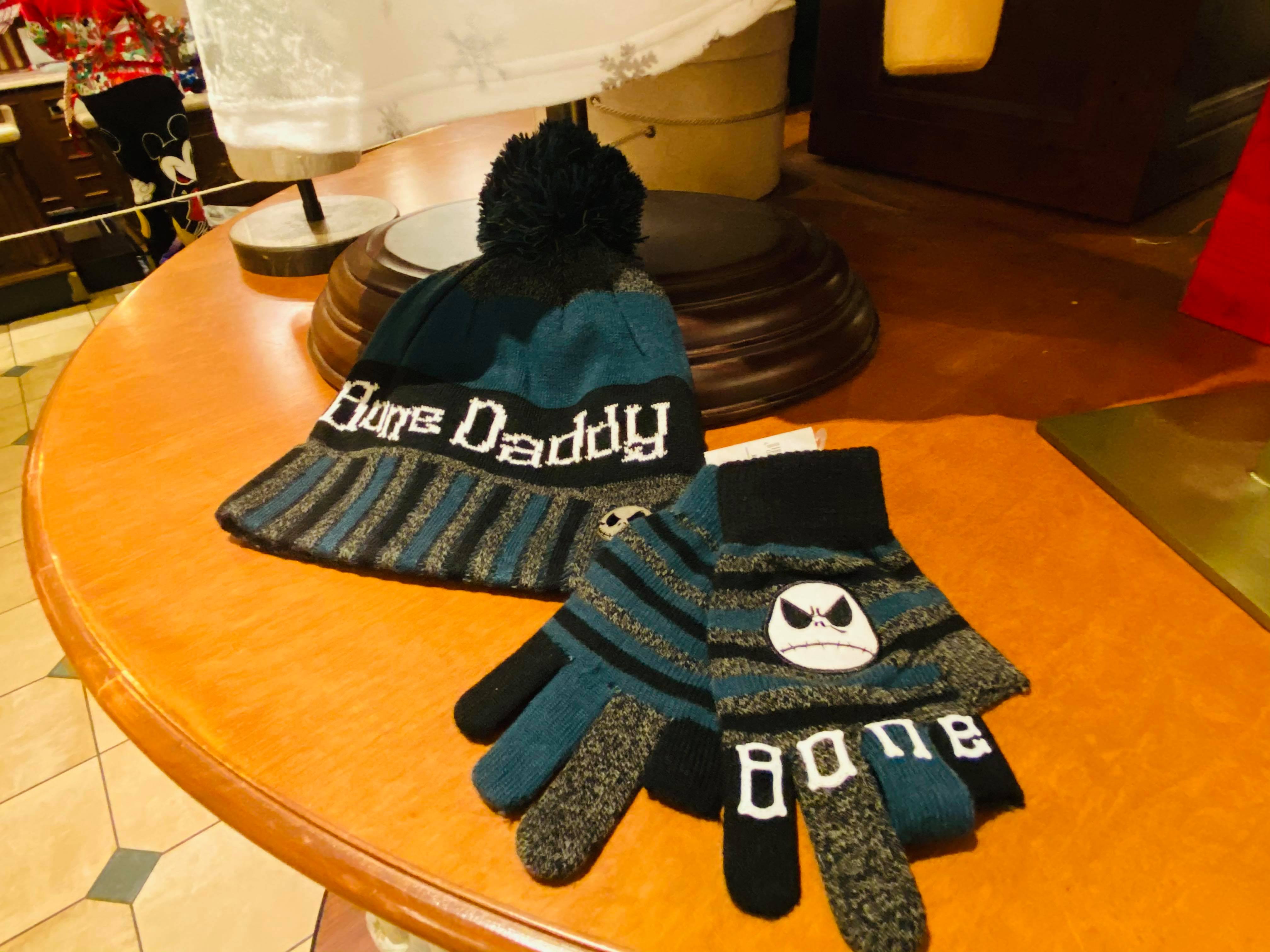 Disney The Nightmare Before Christmas Jack Bone Daddy Beanie Hat Gloves NWT