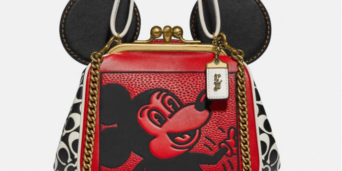Coach Mickey Mouse x Keith Haring Kisslock Bag Black in