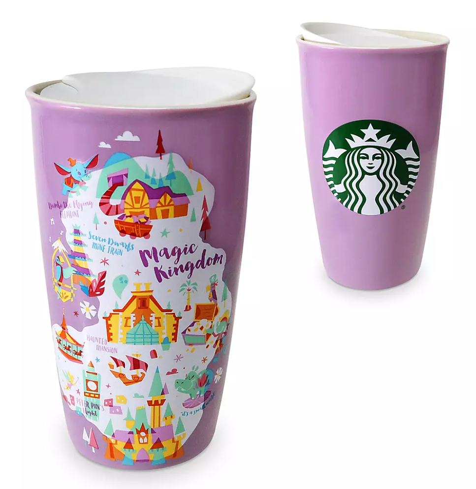Starbucks Disney Ceramic Tumbler Travel Mug Disney Parks 