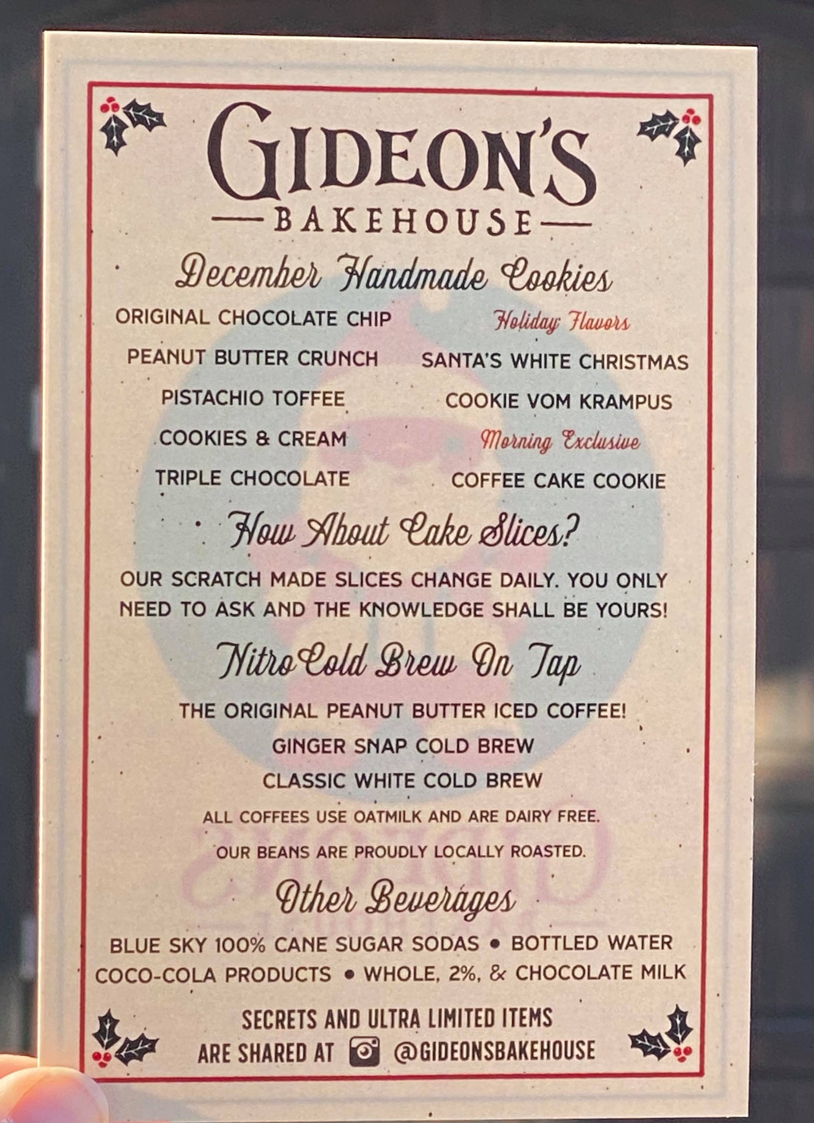 gideons menu