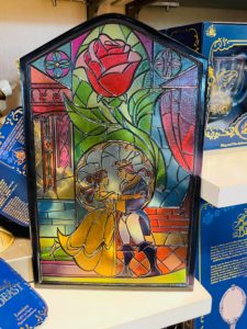 Beauty and the Beast stained glass window hanger