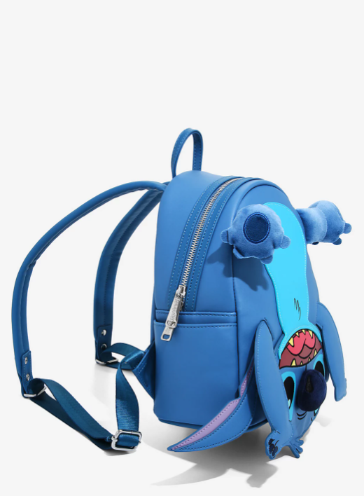 Disney Loungefly Stitch Canvas Mini Backpack Upside Down Error Plate NWT
