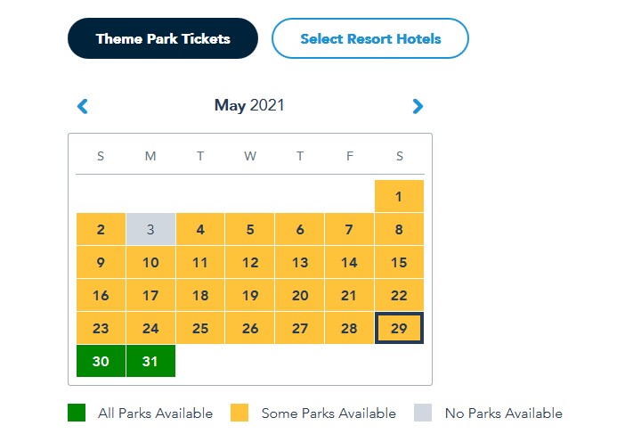 Park reservations Disney June