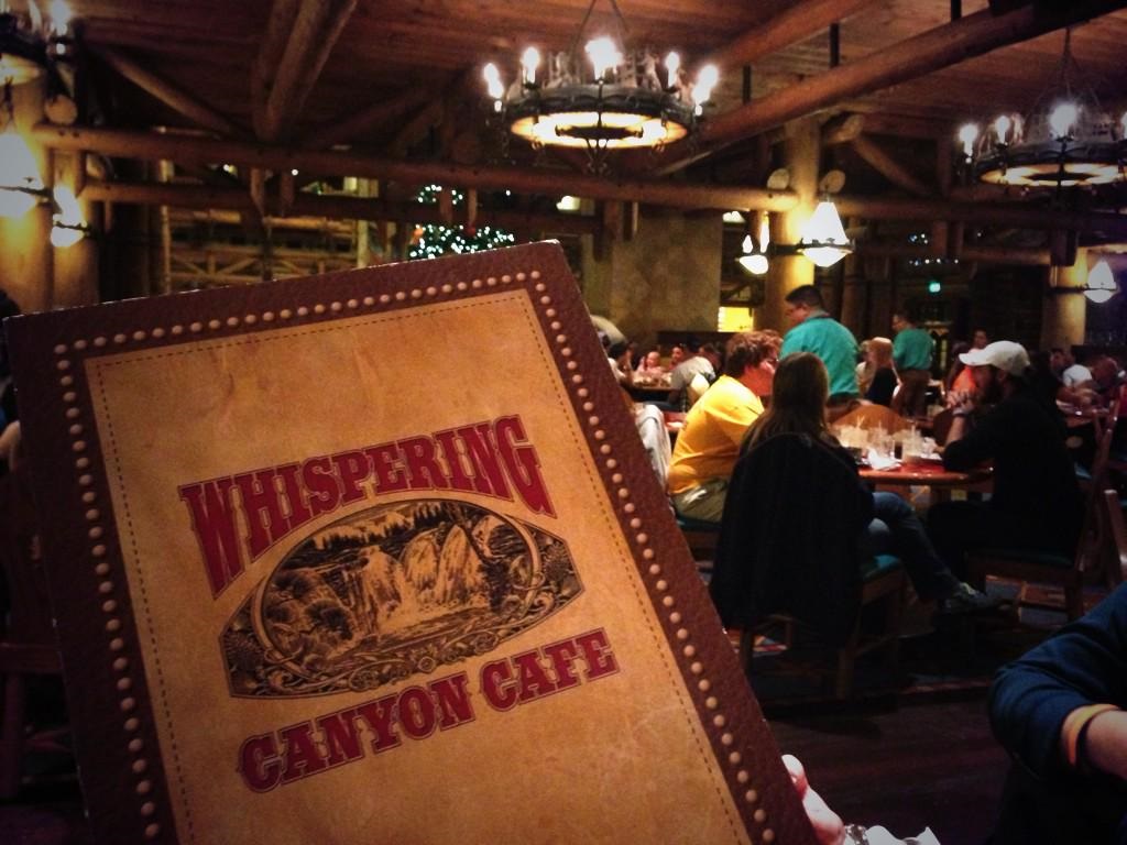 Whispering Canyon Cafe menu