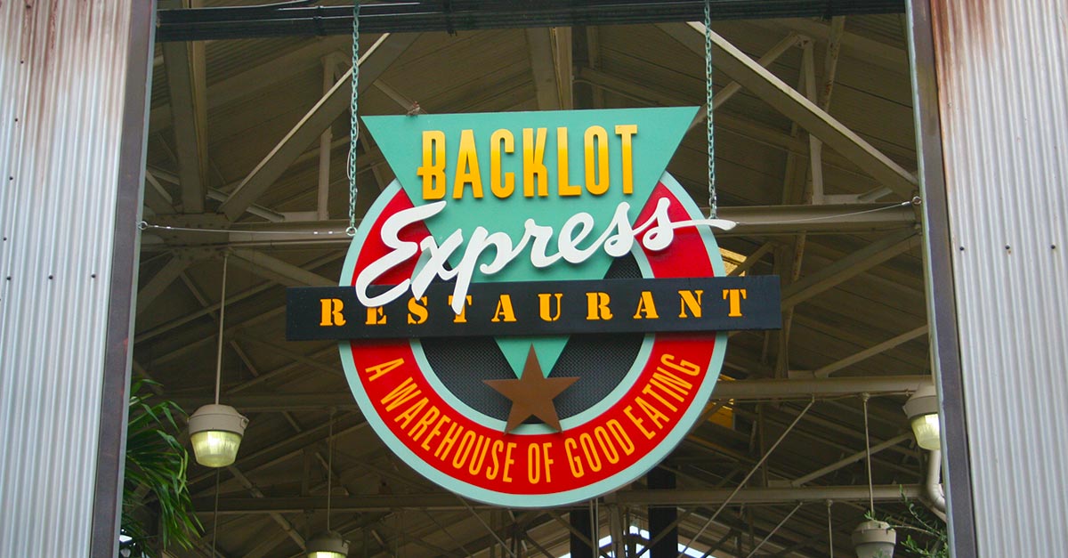 Backlot express sign