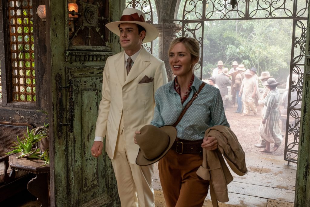 Blunt as Lily Houghton and Whitehall as MacGregor Houghton in Disney's Jungle Cruise