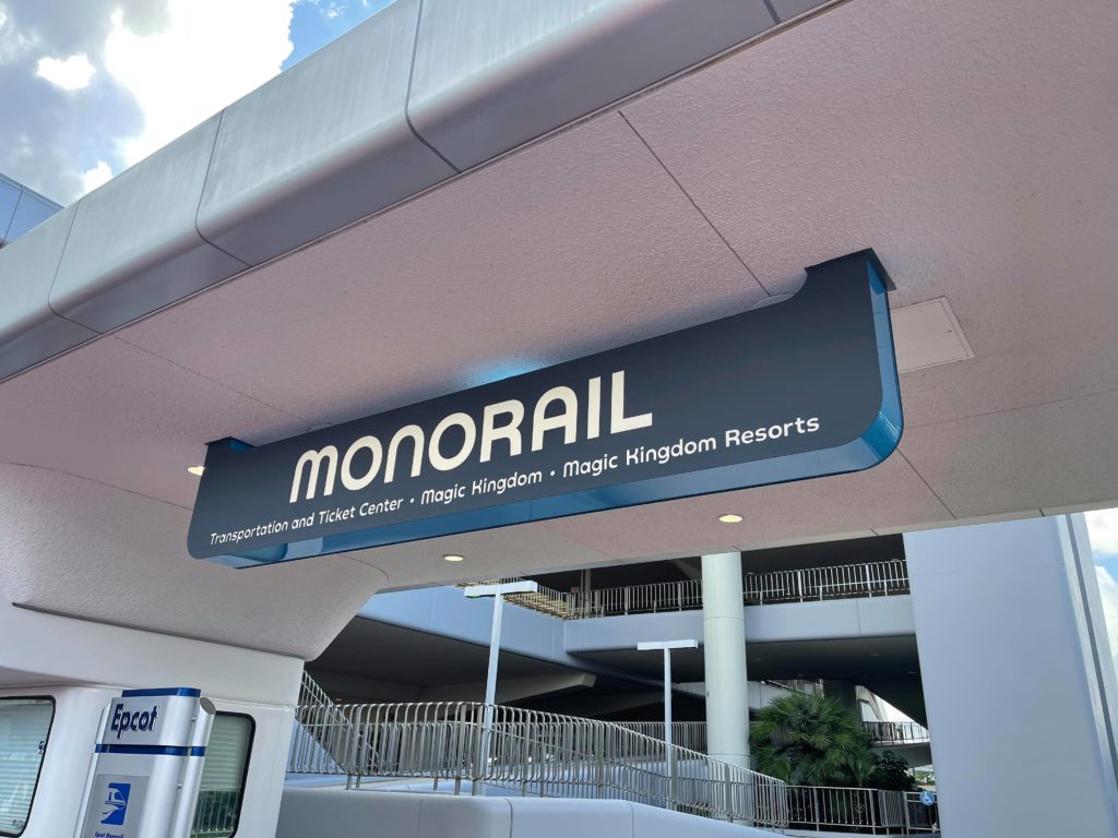 monorail sign epcot