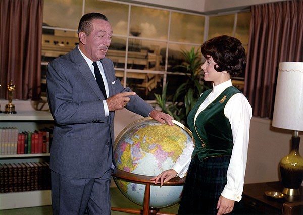 Connie Swanson 1966 Disneyland Ambassador with Walt Disney