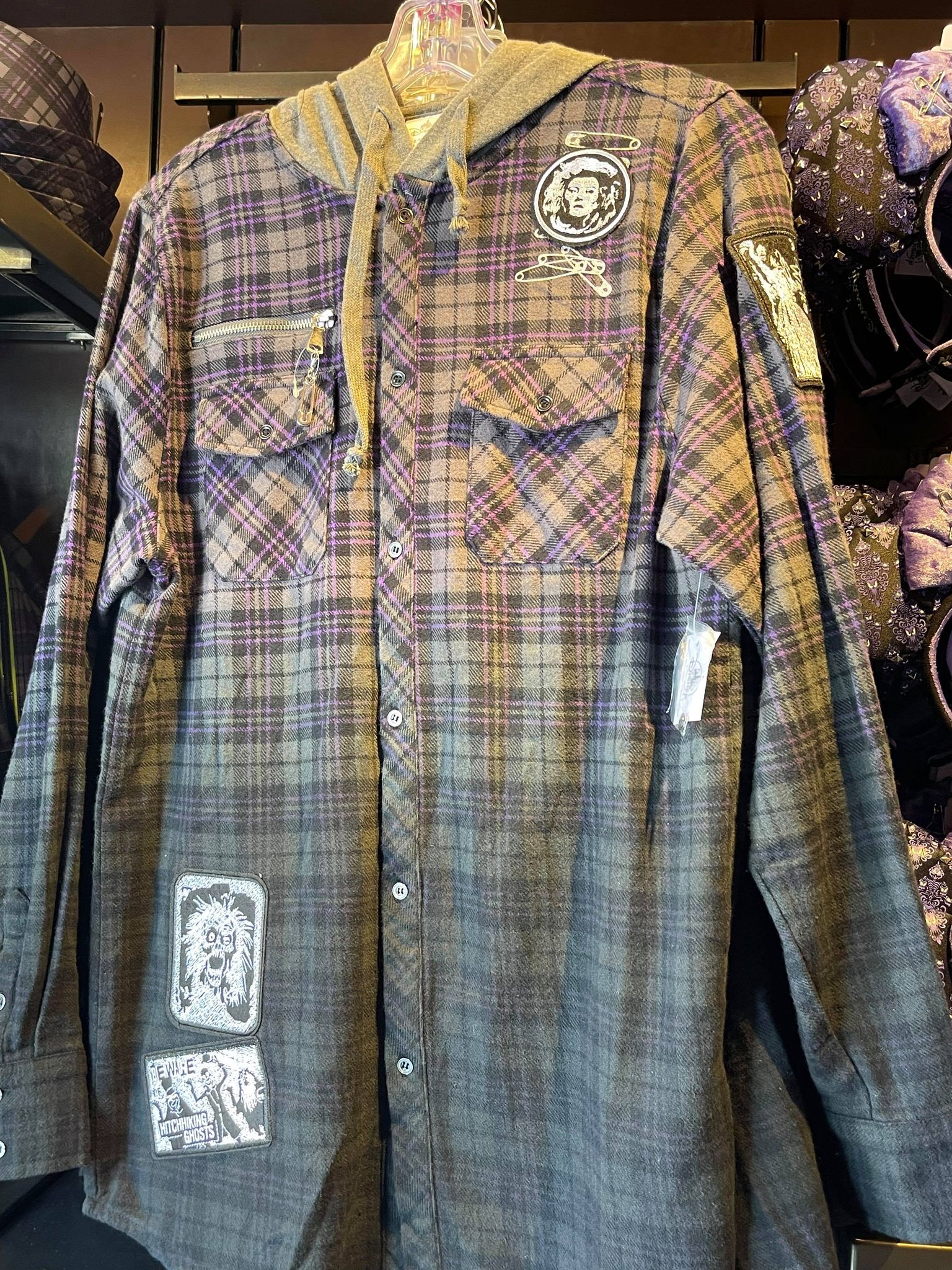 haunted mansion plaid flannel shirt