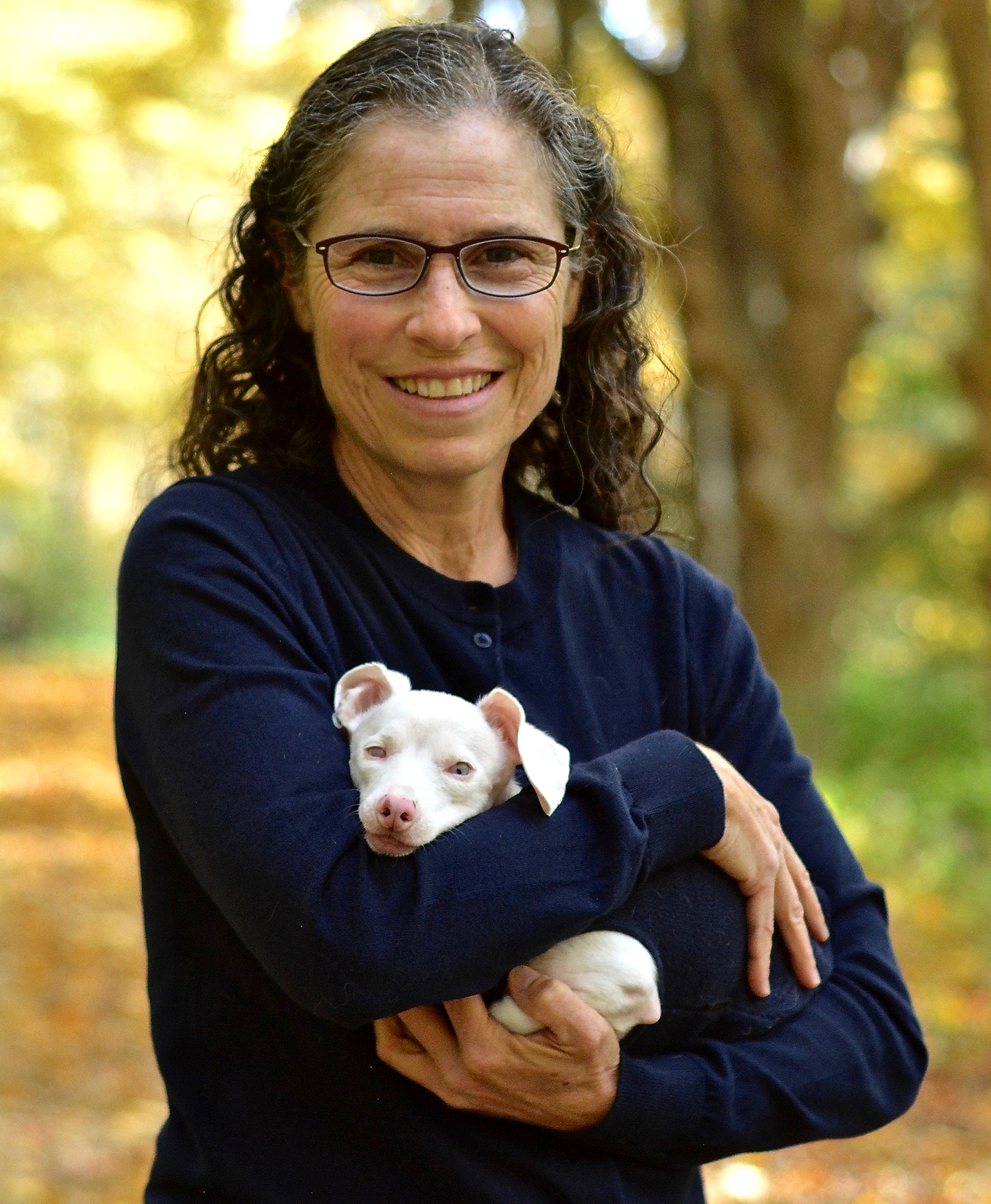 piglet puppy and owner melissa