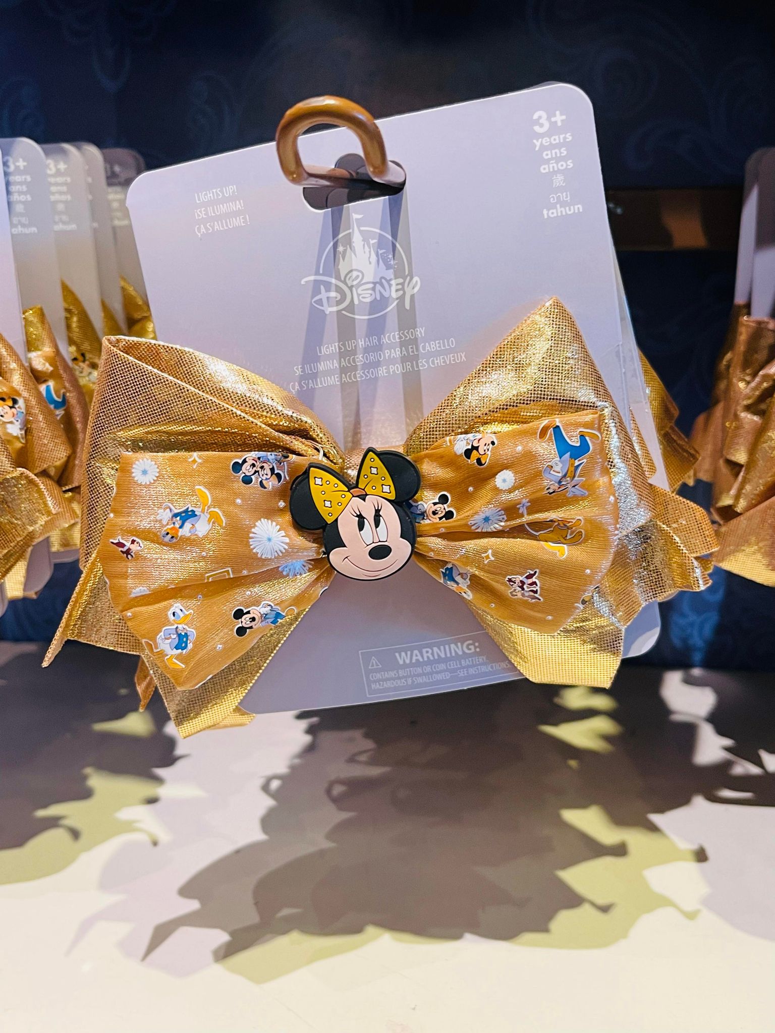Disney Walt Disney World 50th Minnie Mouse Light-Up Hair Bow New