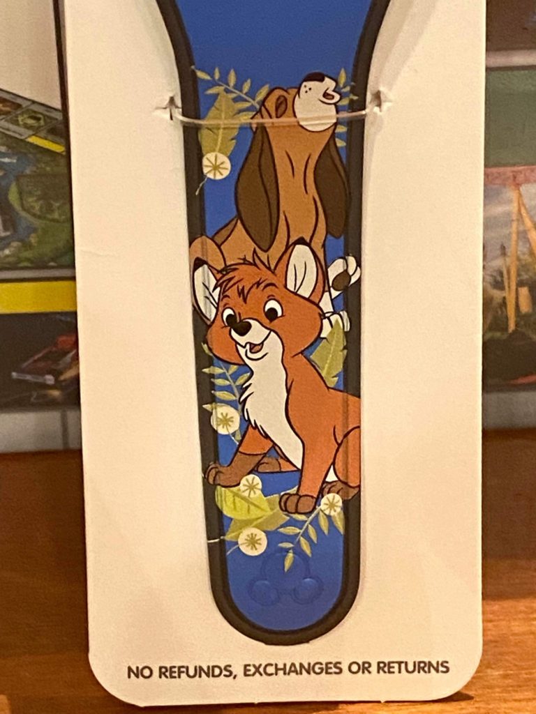 Precious is this colorful, limited release magic band featuring the Fox and the hound. I love the bright blue color!