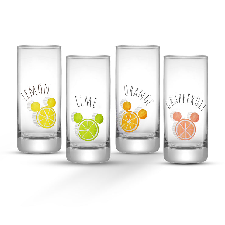 JoyJolt Disney Geo Picnic Mickey Mouse Stemless Wine Glasses - 15 oz - Set  of 4