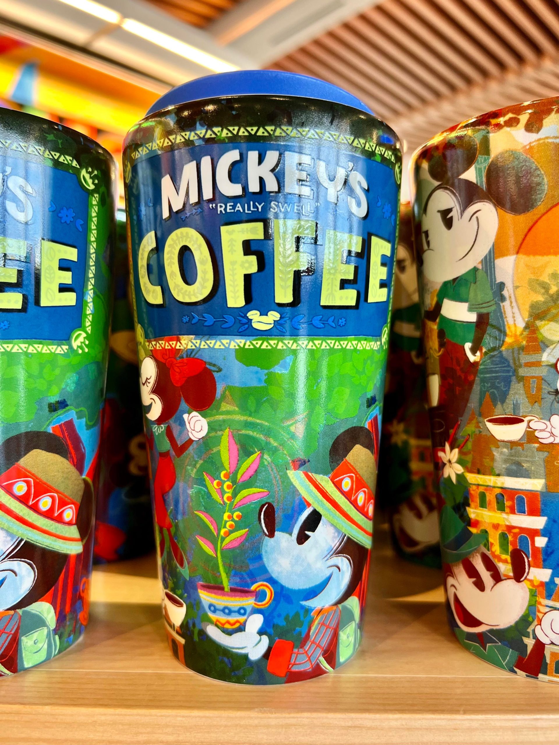 DISNEY PARKS MICKEY'S REALLY SWELL COFFEE Travel MUG HIPSTER NEW