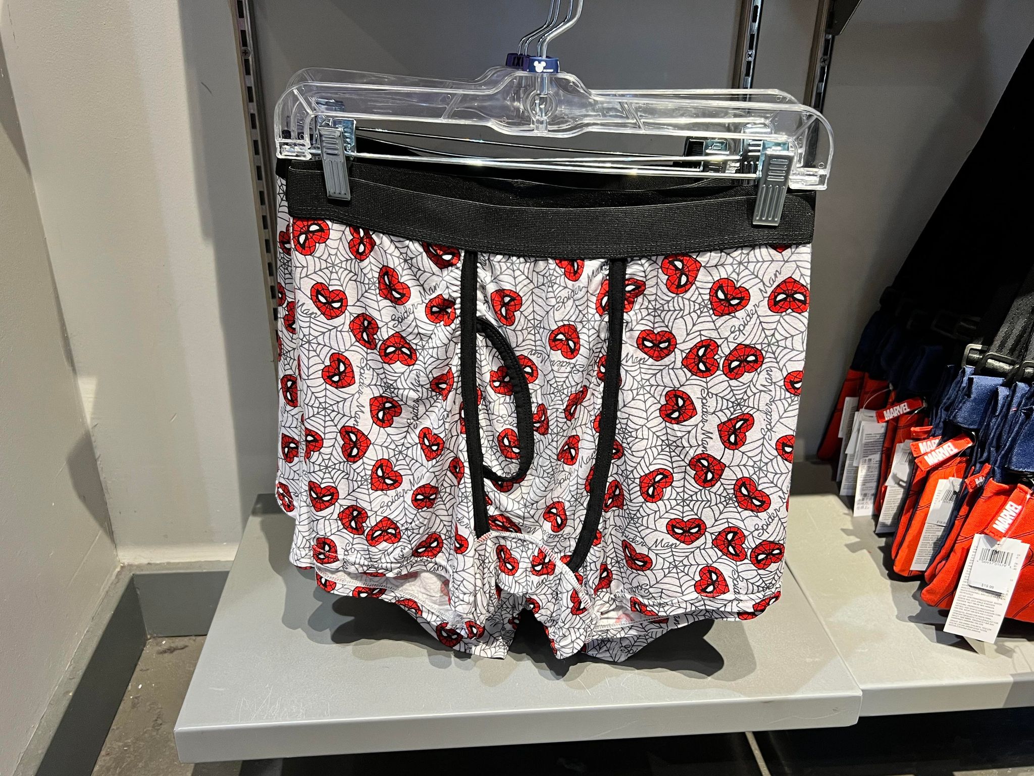 New Spider-Man Love Heart Boxers Swing into Disney Springs, Just