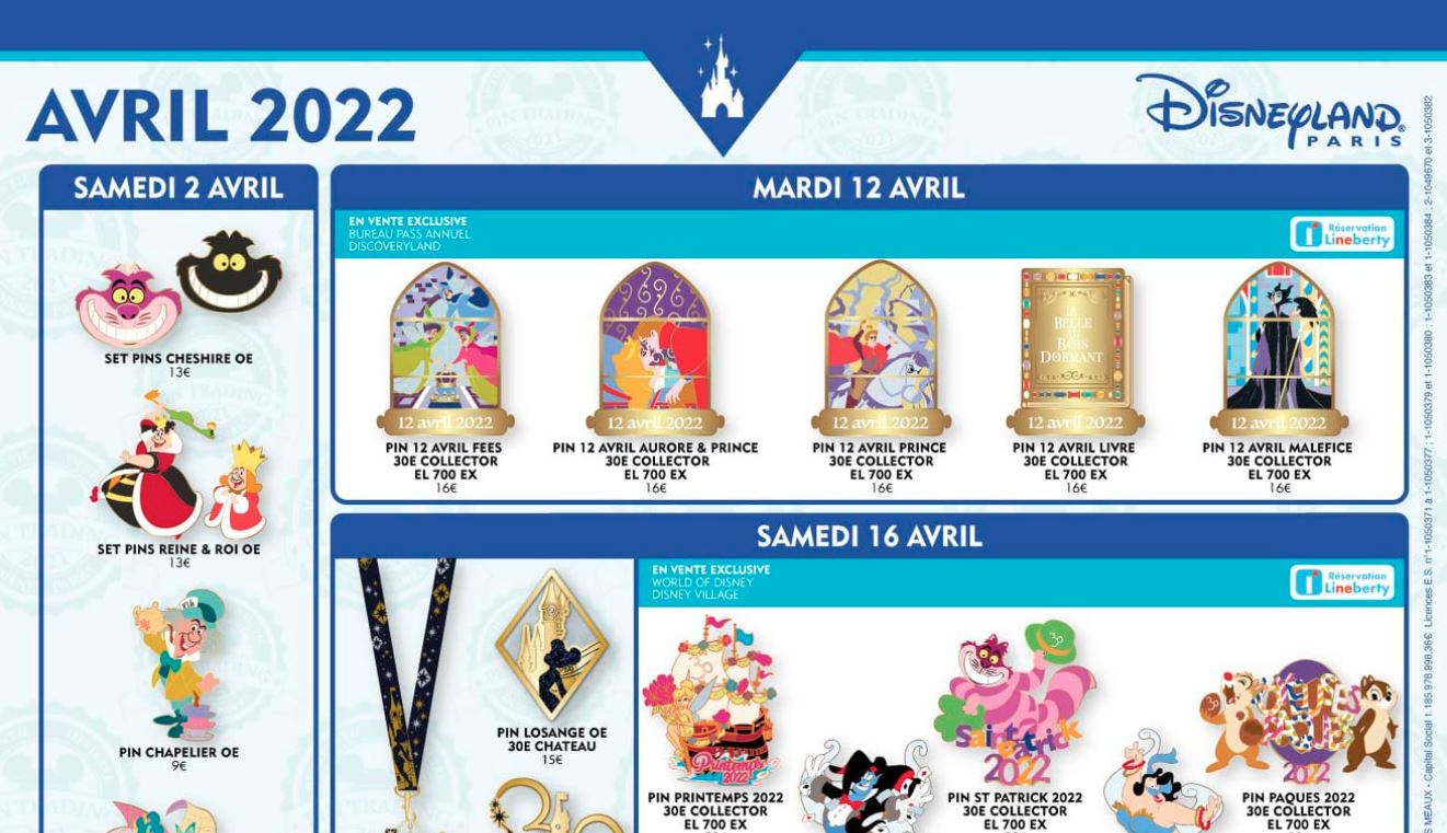 Disneyland Paris Pin's Logos Attractions & Hotels 