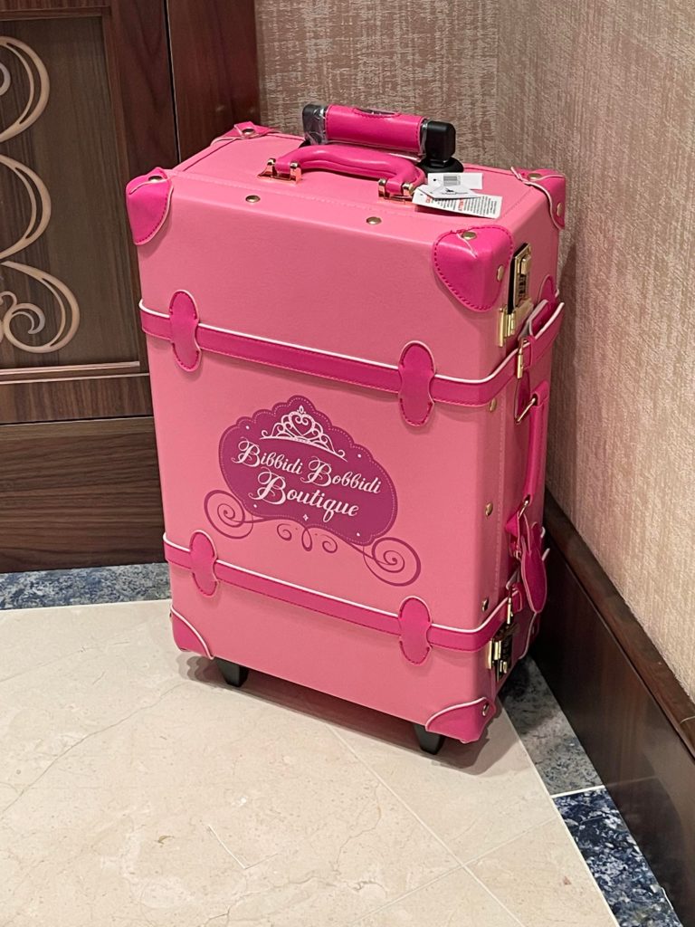 bibbidi bobbidi boutique disney wish pink luggage Princess Royal Rolling Trunk