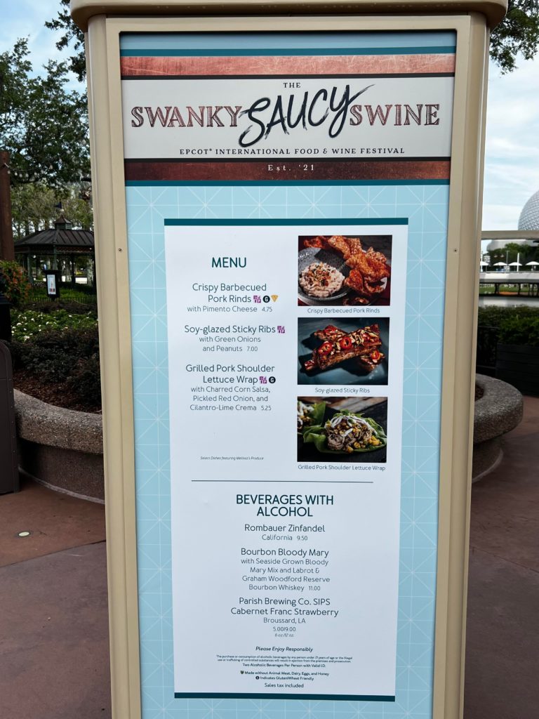 Food & Wine Festival Menus Swanky Saucy Swine