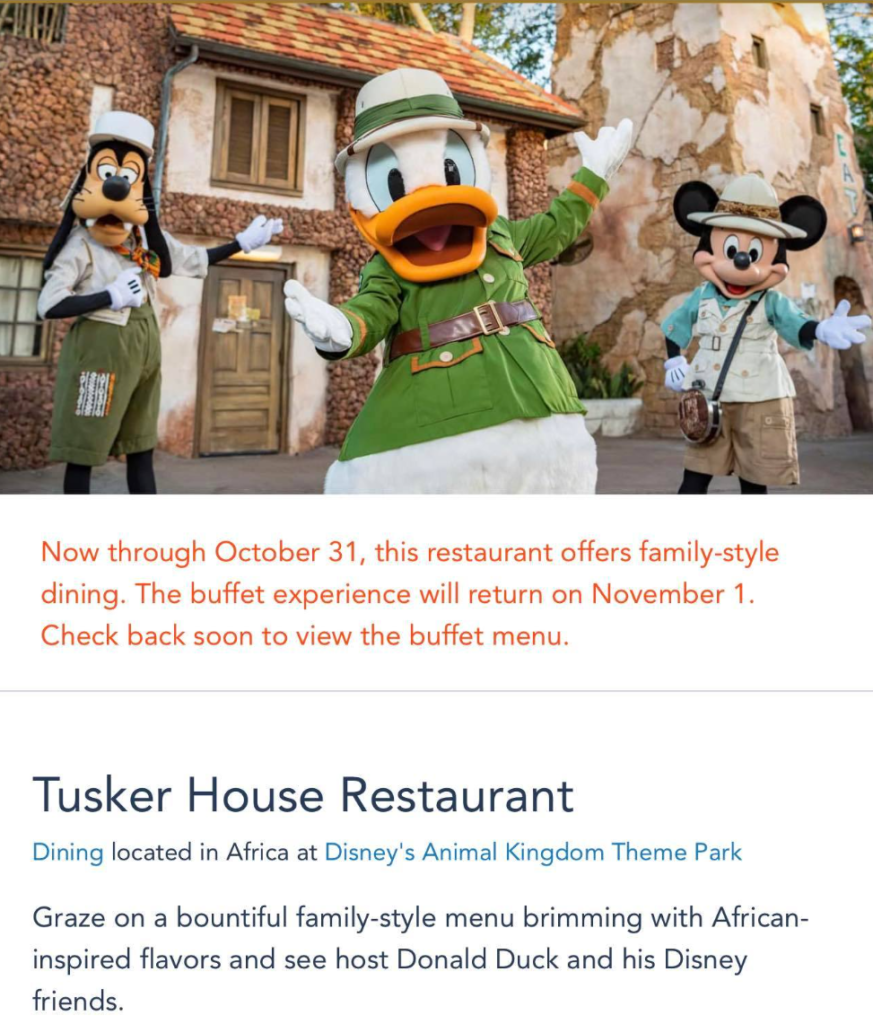 The Buffet Dining Experience Will Return To Tusker House Starting November  1 