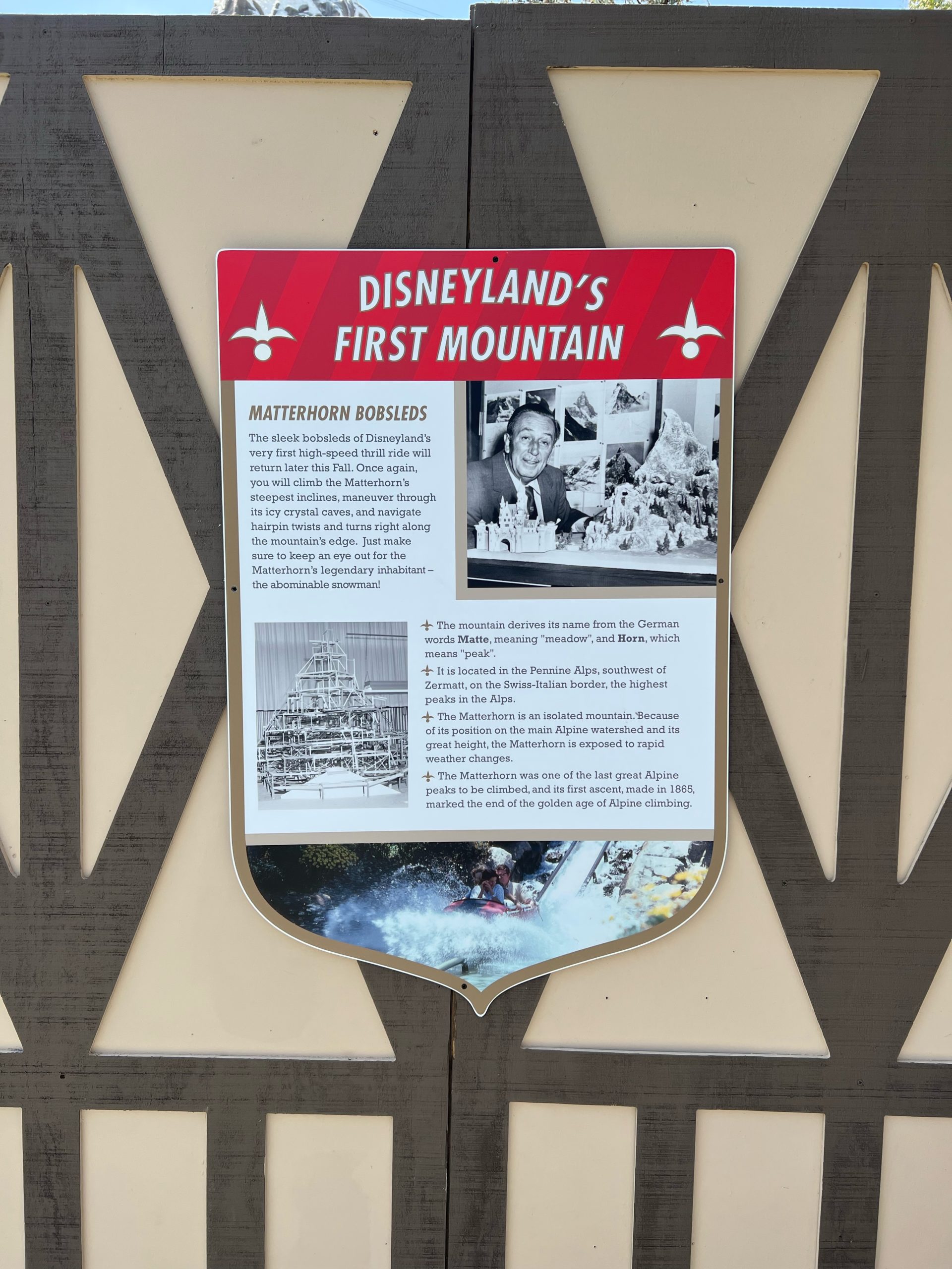 Disneyland's first mountain Matterhorn