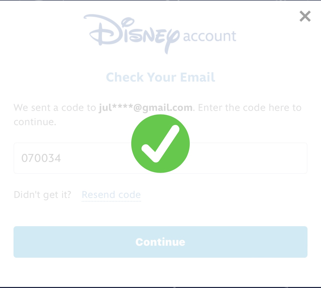 Disney World app login with passcode