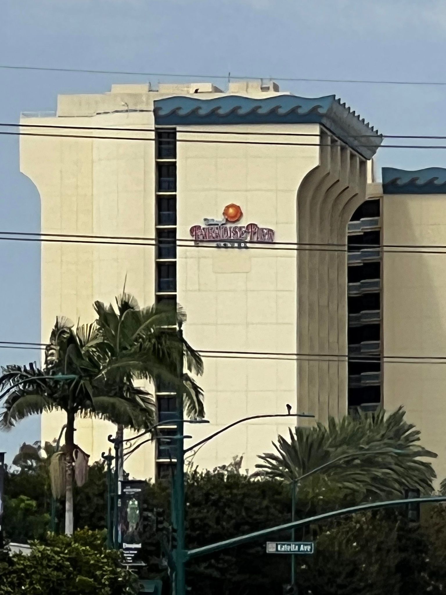 Paradise Pier Hotel sign other side intact