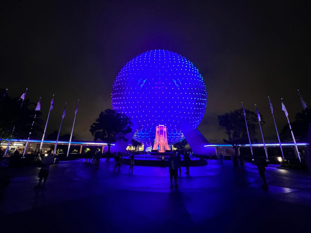 Spaceship Earth is Blue for Disney+ Day