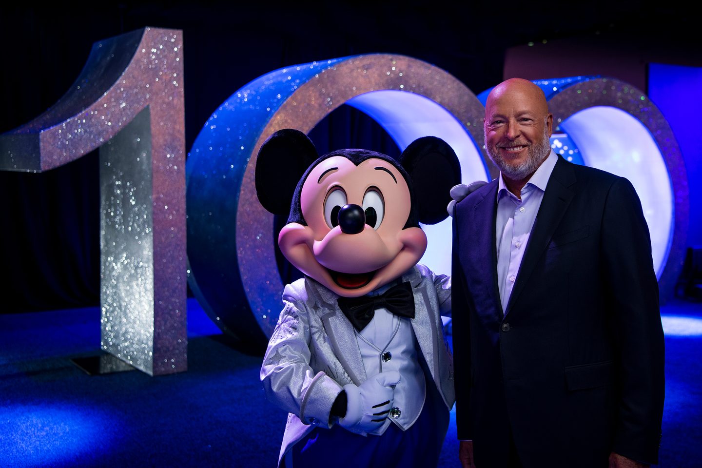 Chapek and Mickey at the Disney100 Celebration Chapek Never Experienced