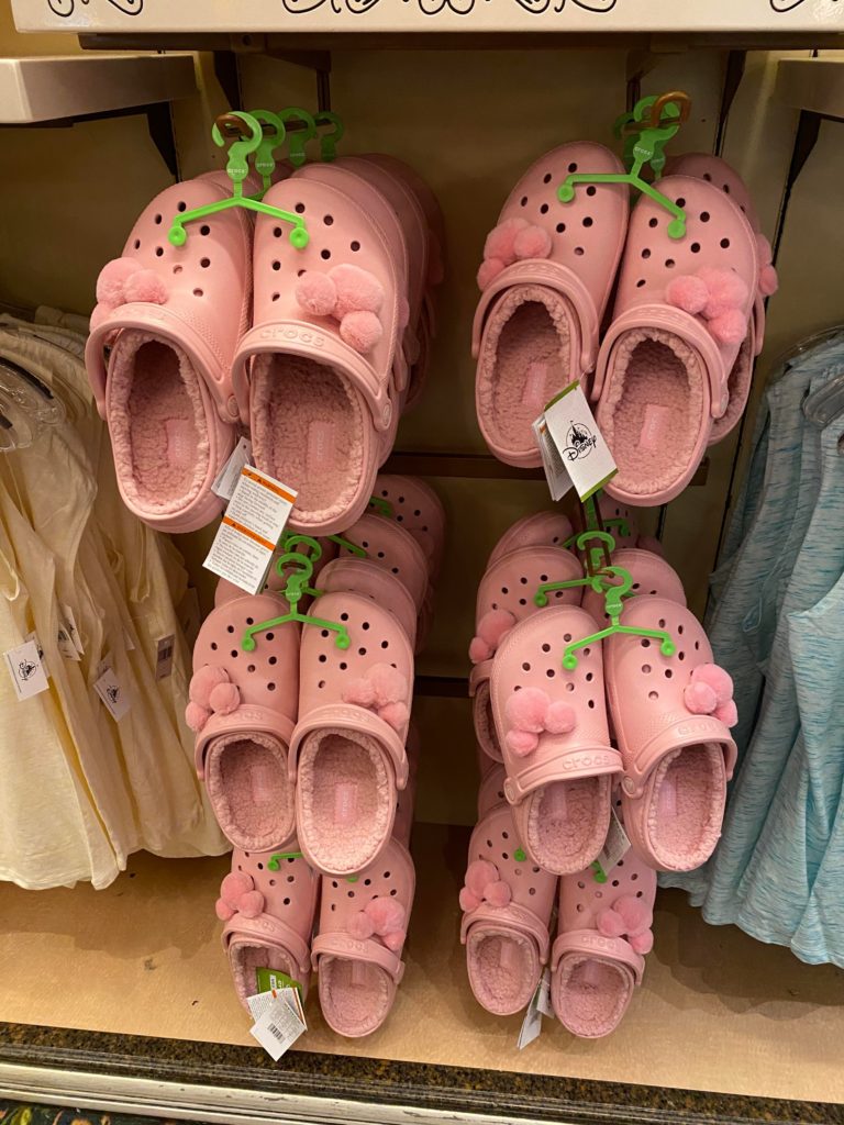 pink fuzzy crocs