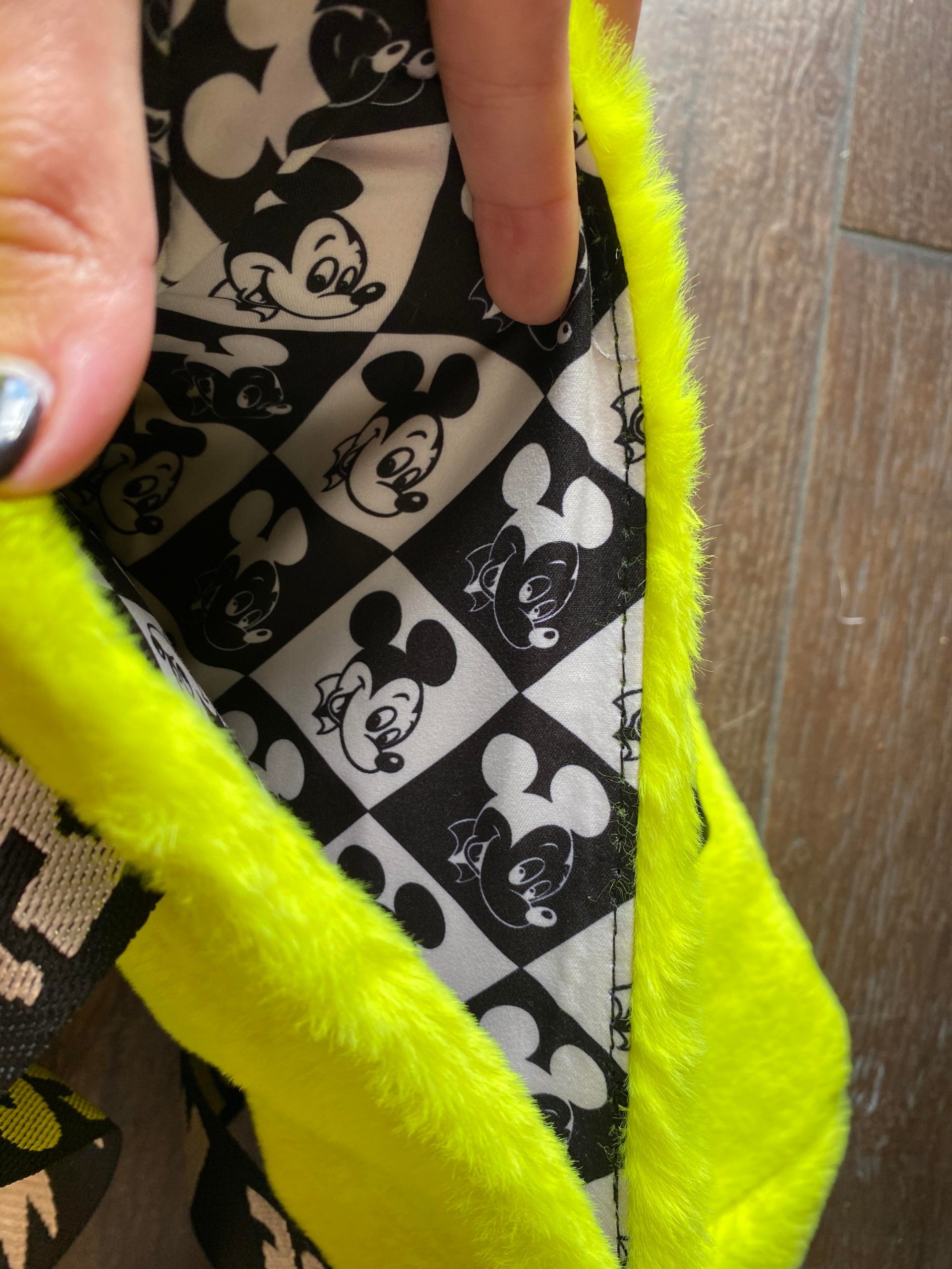 Vintage Mickey Embroidered Fluffy Tote Bag