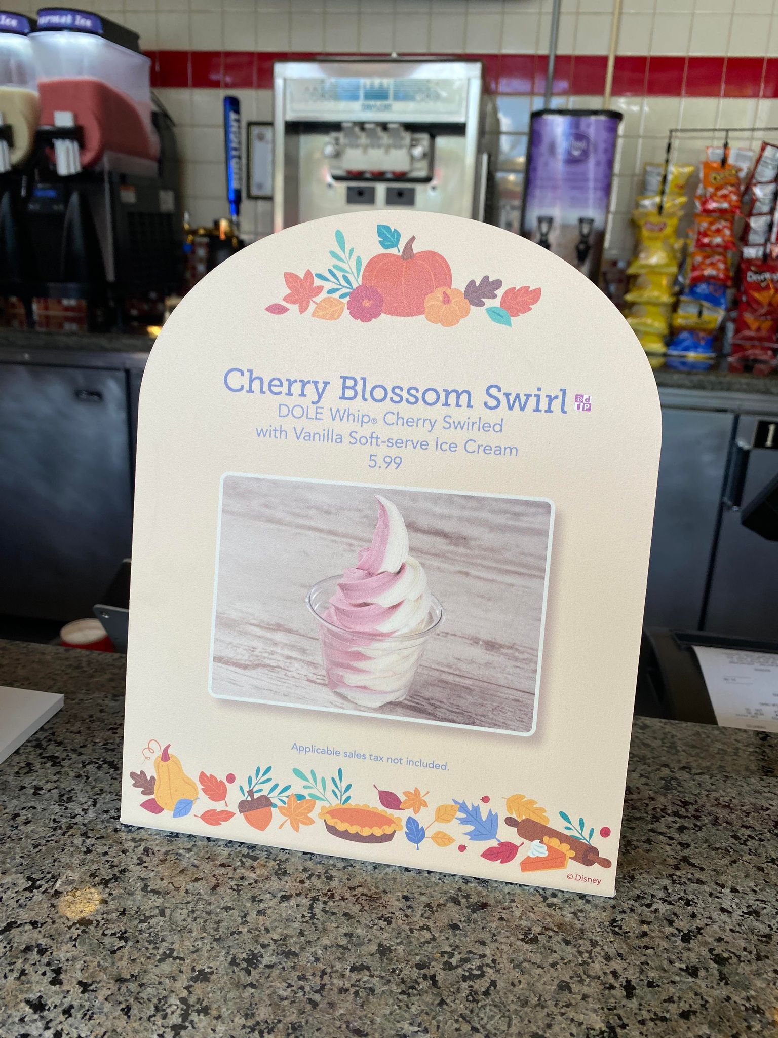 Cherry Blossom Swirl Sign at Backstretch Pool Bar