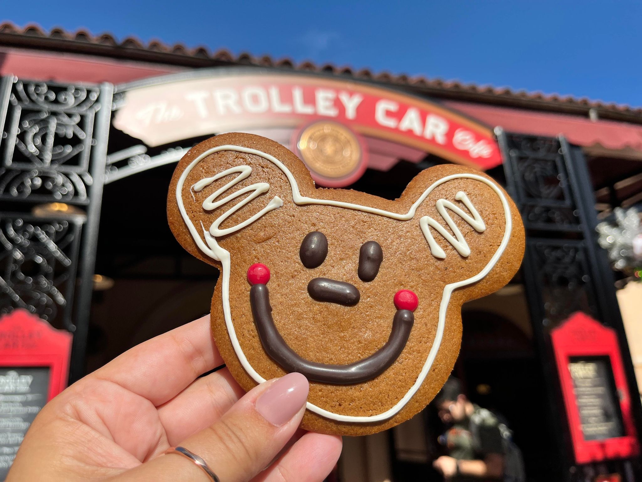 trolley car gingerbread mickey cookie