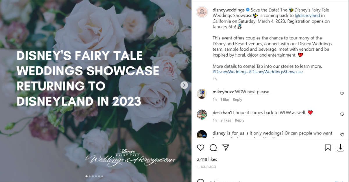Disney Fairy Tale Weddings Showcase 2023