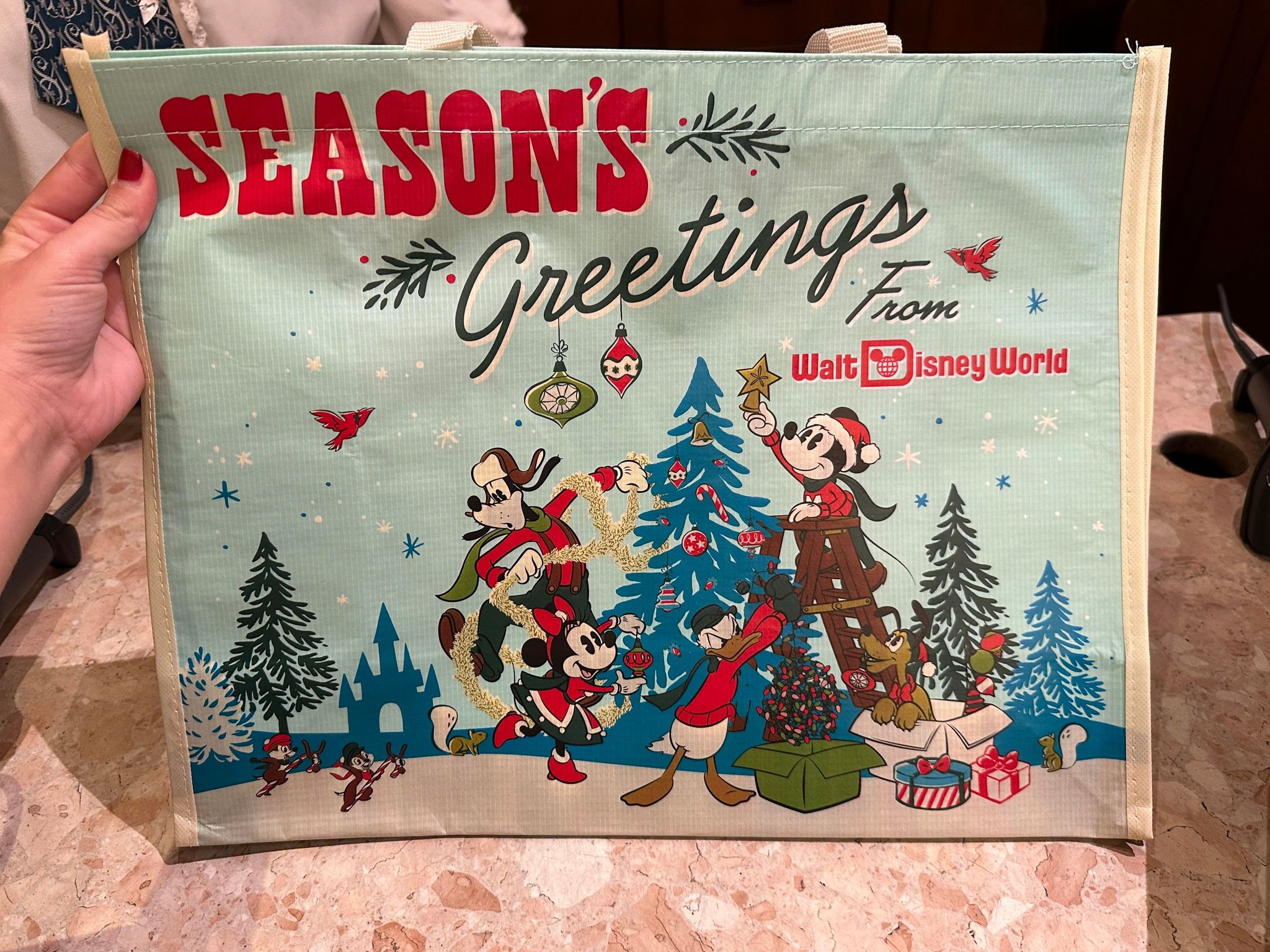 holiday reusable tote bag