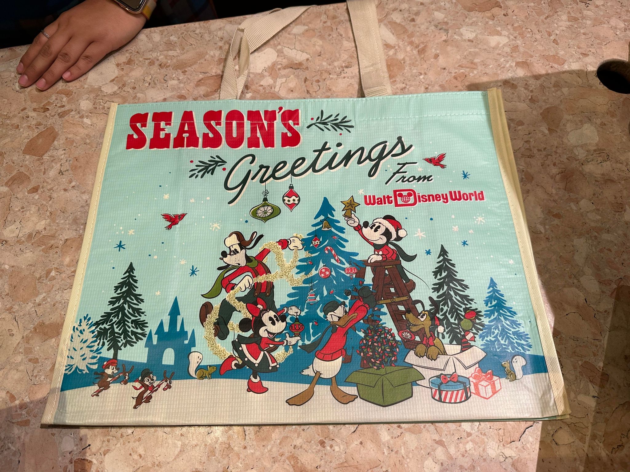 holiday reusable tote bag