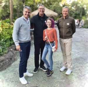 Iger, Jeff Vahle, and D'Amaro meet a fan