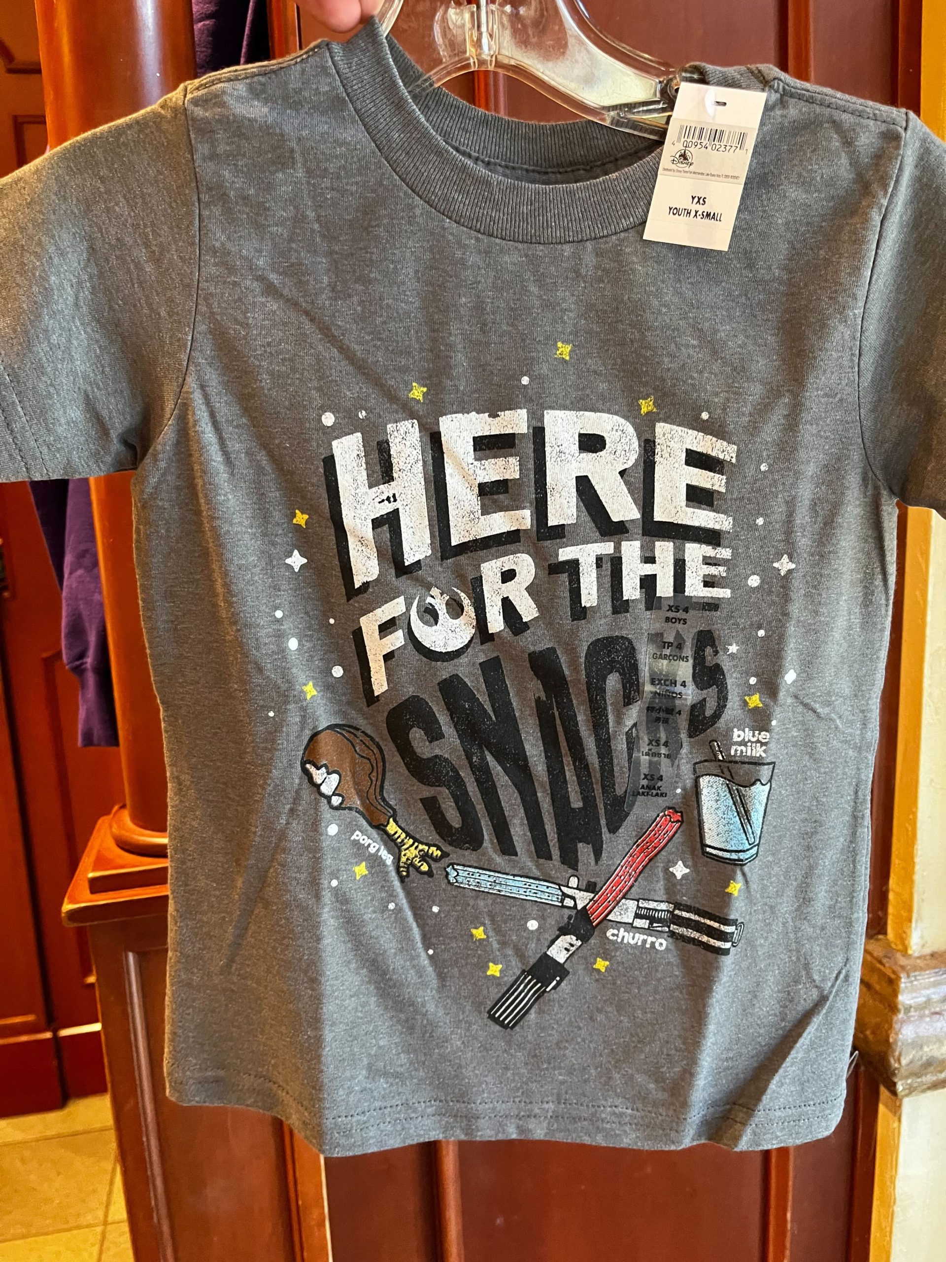 star wars here for the snacks t-shirt