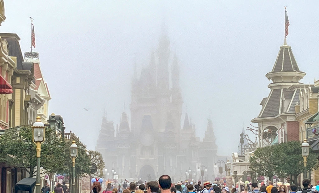 Cinderella Castle in foggy weather