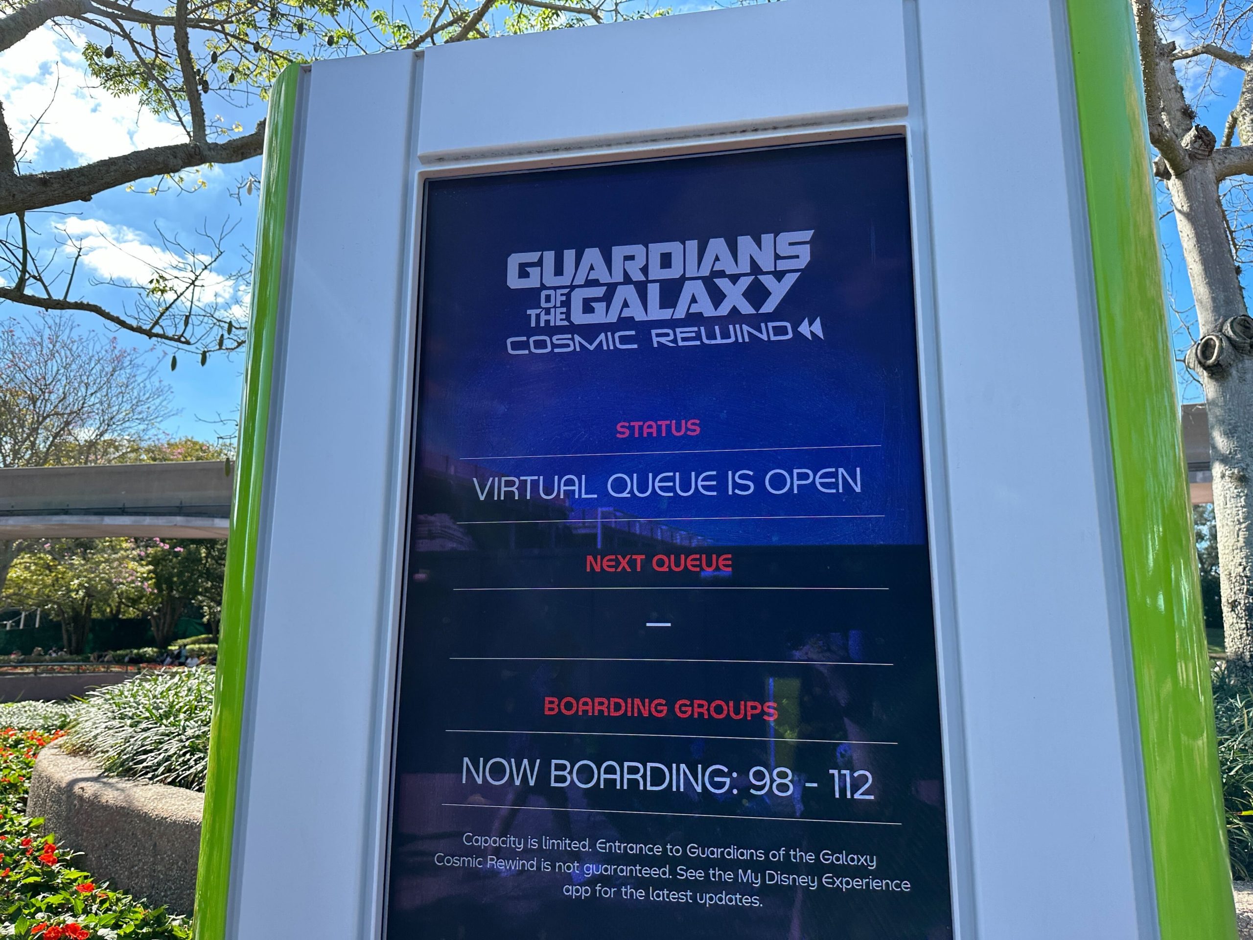 Epcot's Guardian of the Galaxy Cosmic Rewind