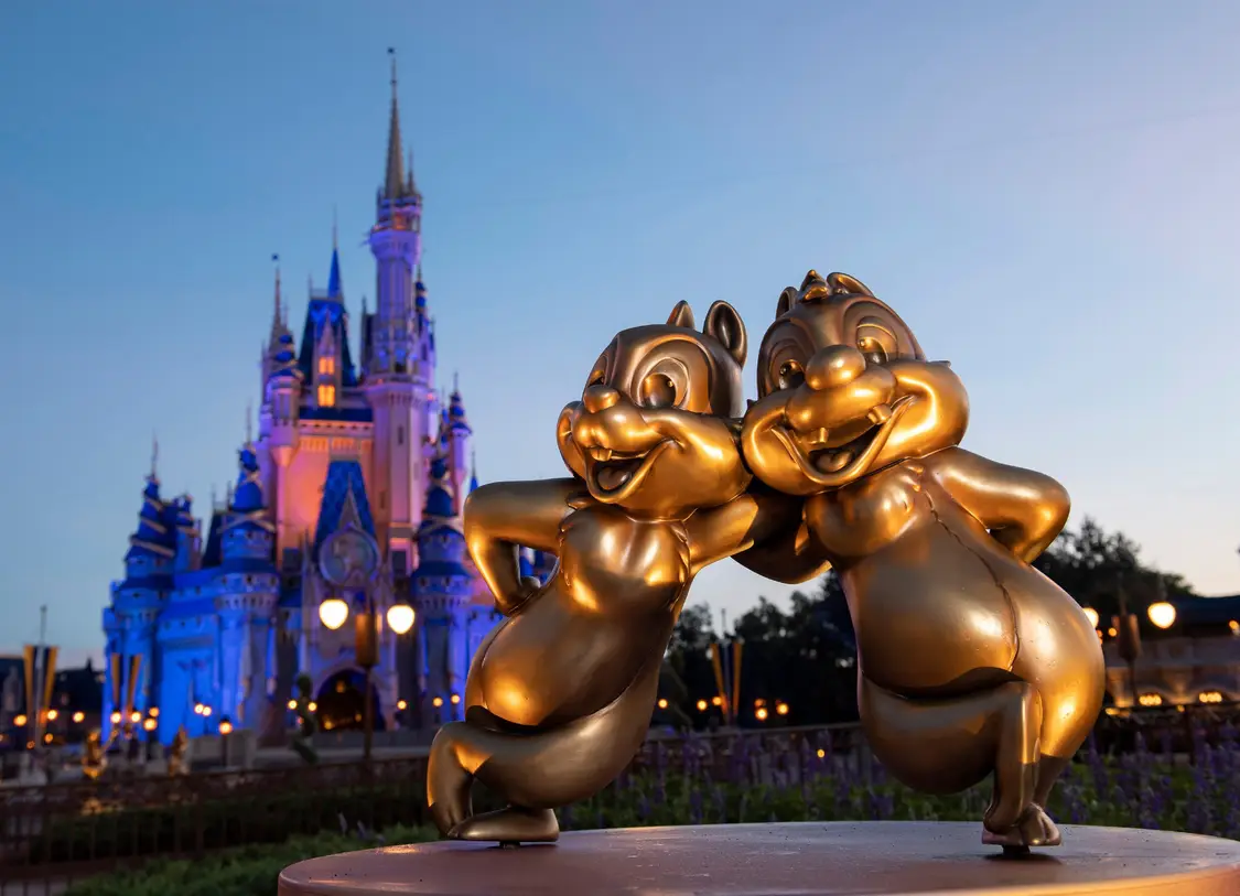 Golden Statues Disney World 50th