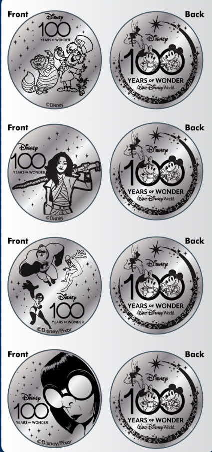 Disney World 100 Anniversary Silver Medallions All Star Sports Music Movies-1