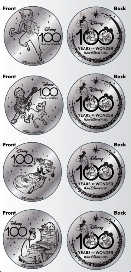 Disney World 100 Anniversary Silver Medallions All Star Sports Music Movies-2