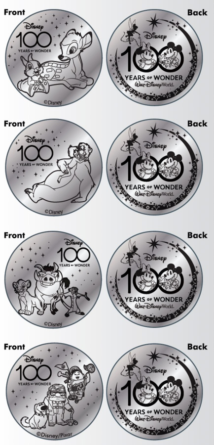 Disney World 100 Anniversary Silver Medallions Animal Kingdom Mombasa